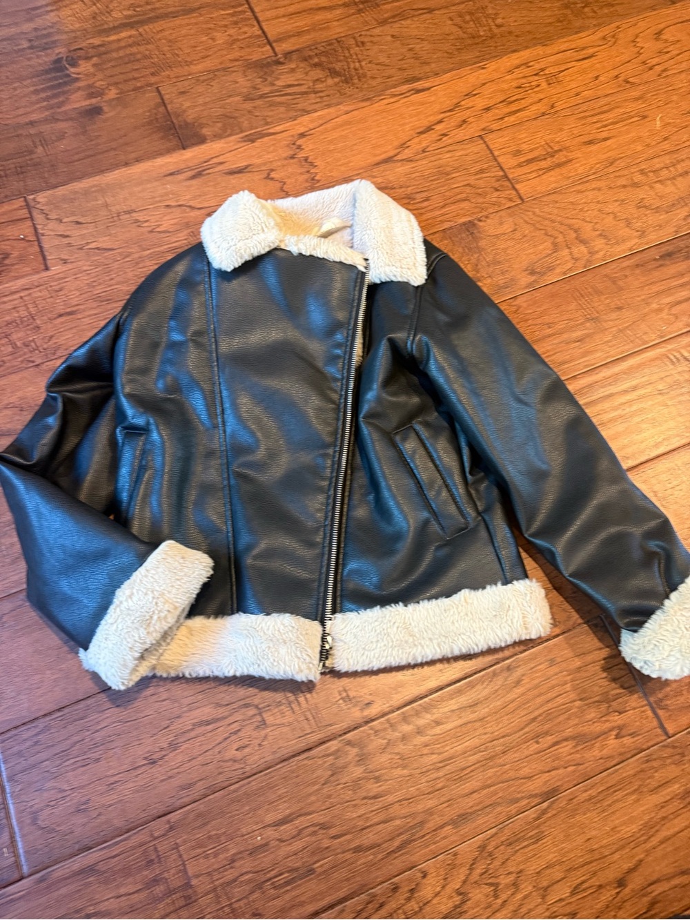 H&M Cream Faux Fur Jacket with Cozy Sherpa Lining